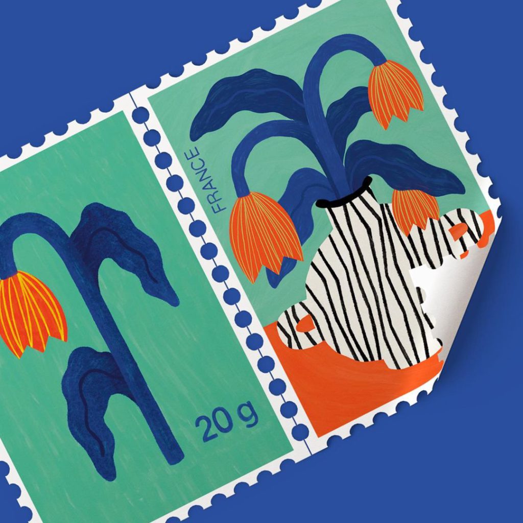 Illustration d'un timbre par Piment Martin pour le challenge Inktober